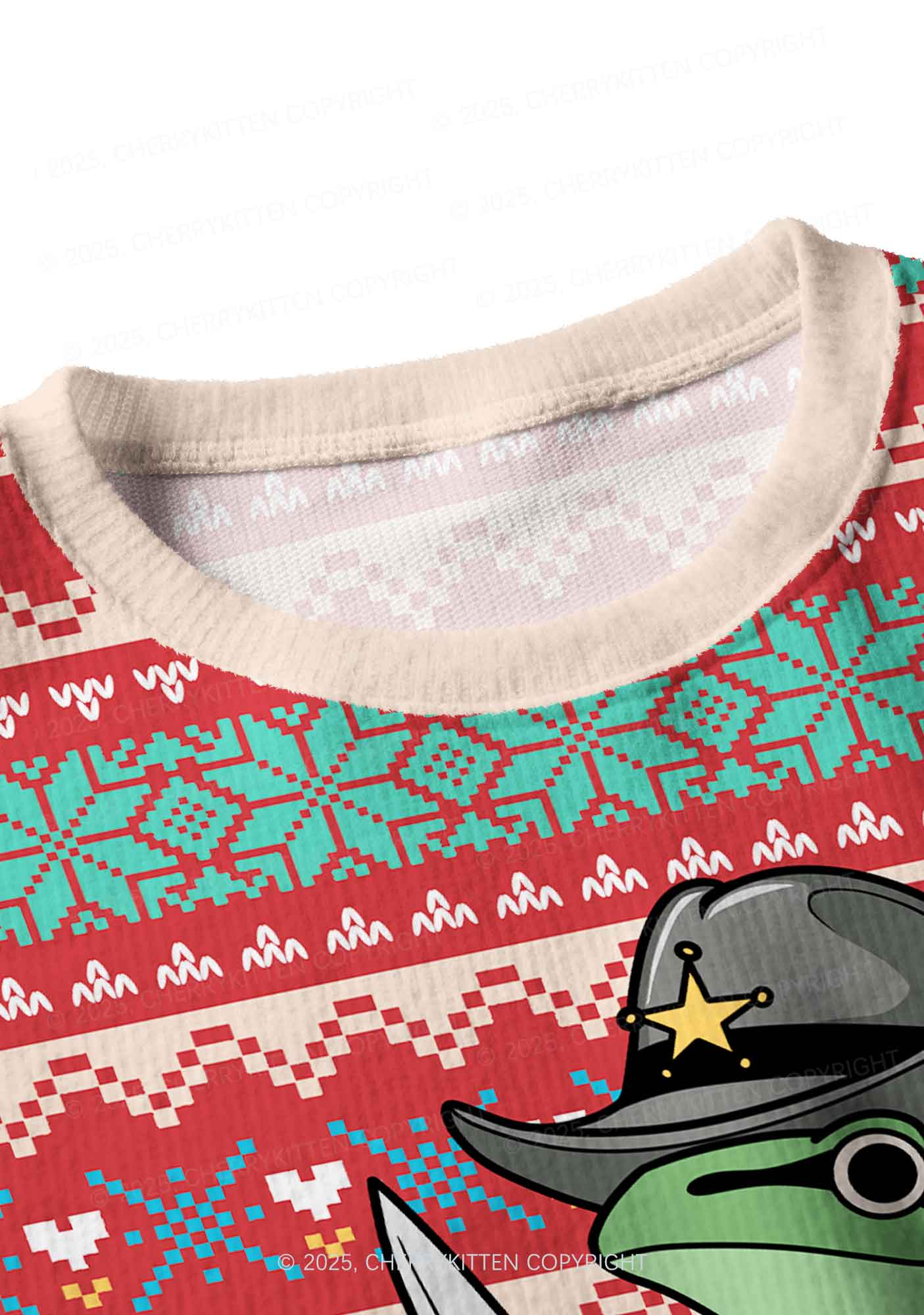 Your Last Haw Partner Y2K Christmas Crop Knit Sweatshirt Cherrykitten - Image 4