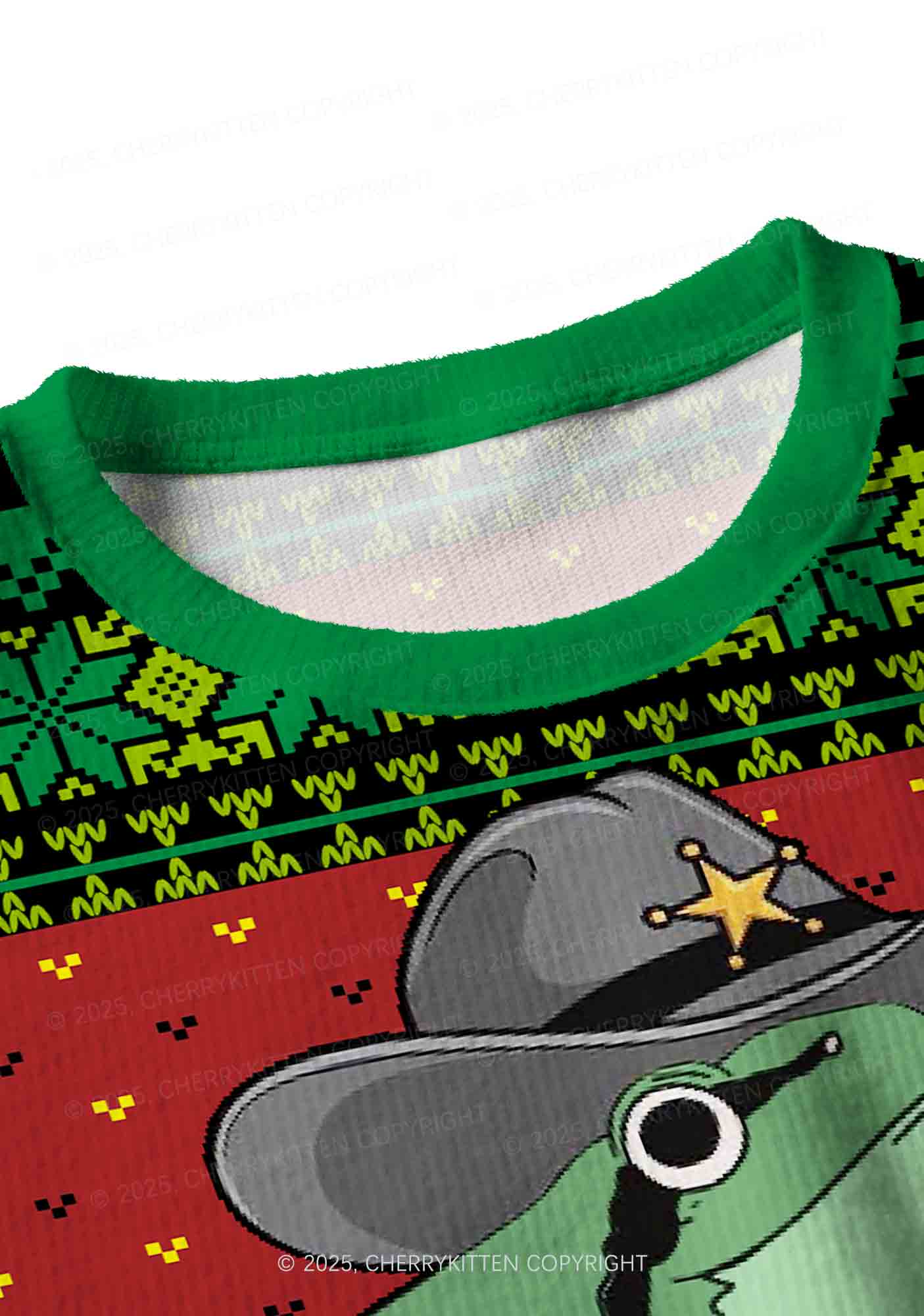 Your Last Haw Partner Y2K Christmas Crop Knit Sweatshirt Cherrykitten - Image 4
