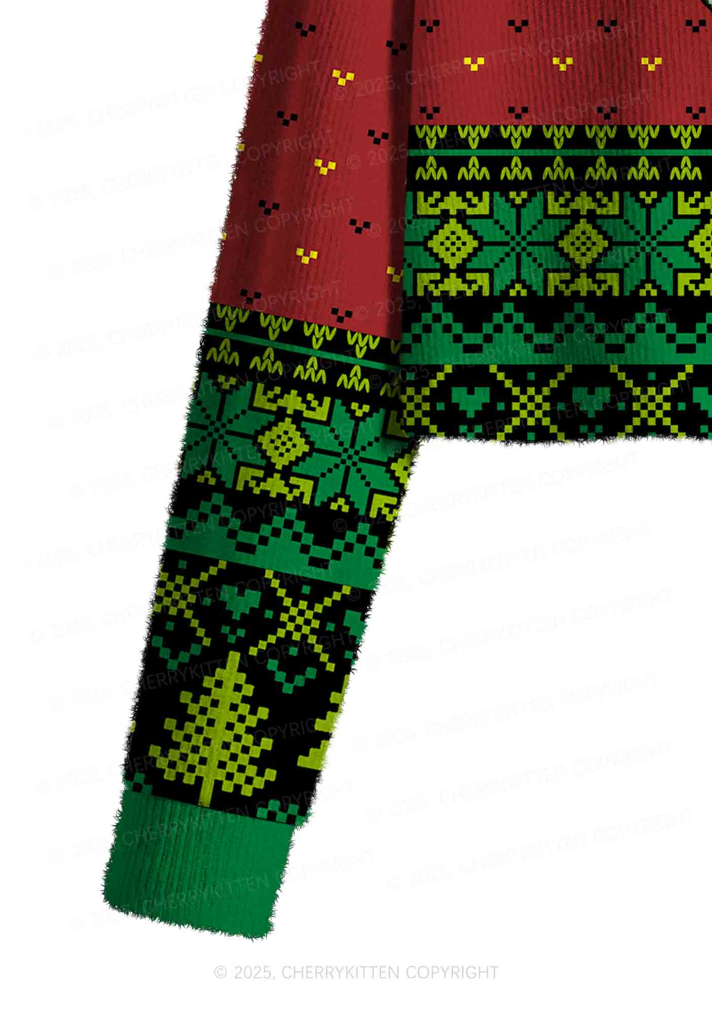 Your Last Haw Partner Y2K Christmas Crop Knit Sweatshirt Cherrykitten - Image 5