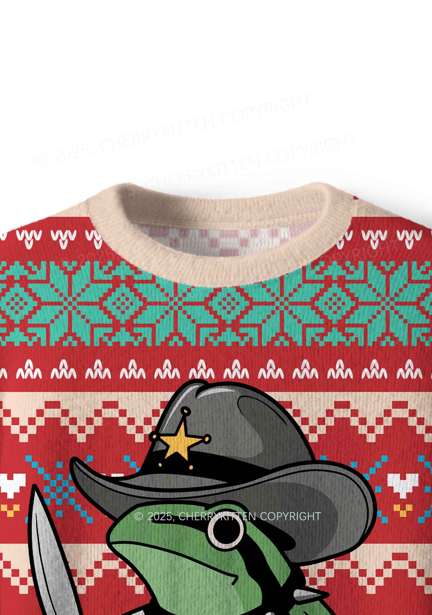 Your Last Haw Partner Y2K Christmas Knit Sweatshirt Cherrykitten - Image 5