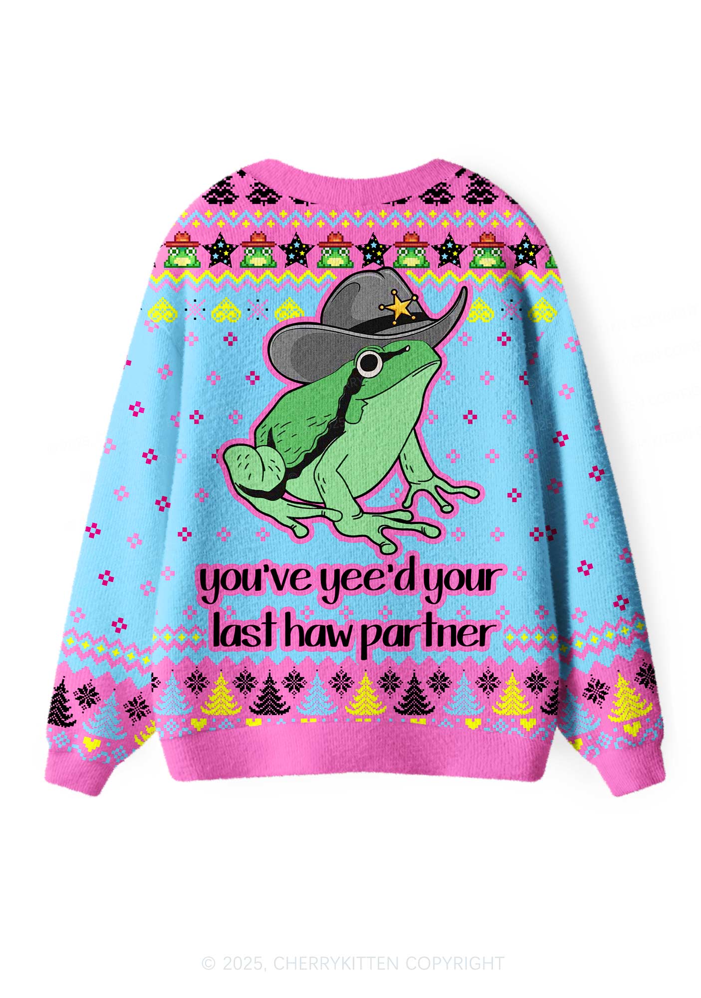 Your Last Partner Y2K Christmas Cardigan Knit Sweatshirt Cherrykitten - Image 3