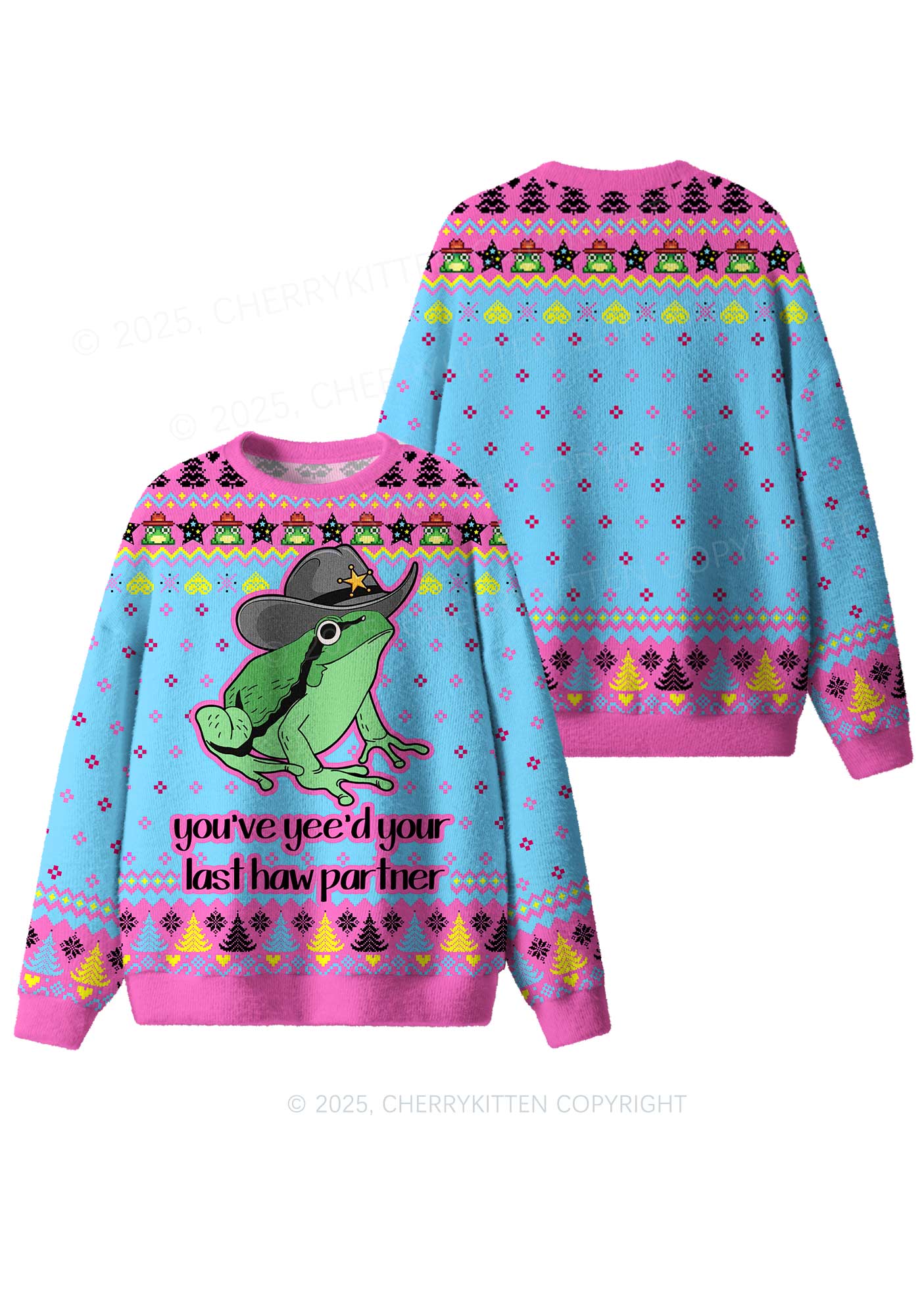 Your Last Partner Y2K Christmas Knit Sweatshirt Cherrykitten - Image 3