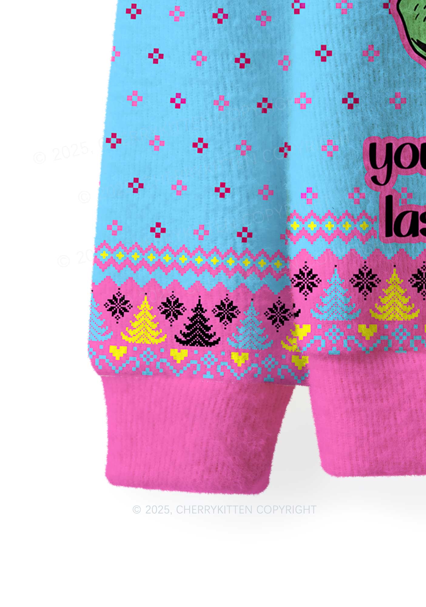 Your Last Partner Y2K Christmas Knit Sweatshirt Cherrykitten - Image 4