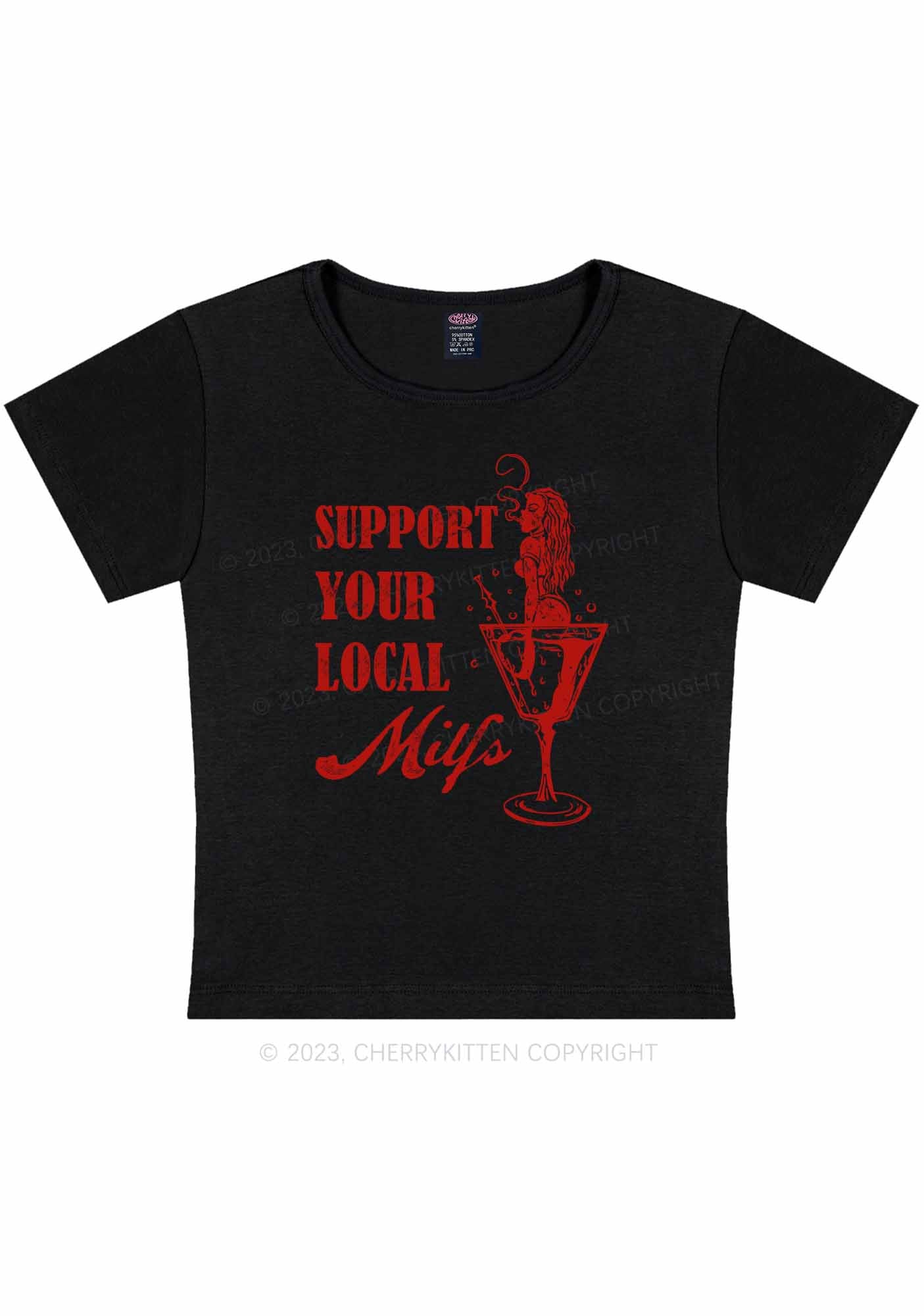 Your Local Mxxf Y2K Baby Tee Cherrykitten - Image 3
