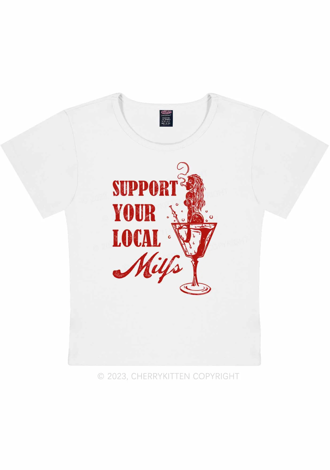 Your Local Mxxf Y2K Baby Tee Cherrykitten - Image 4