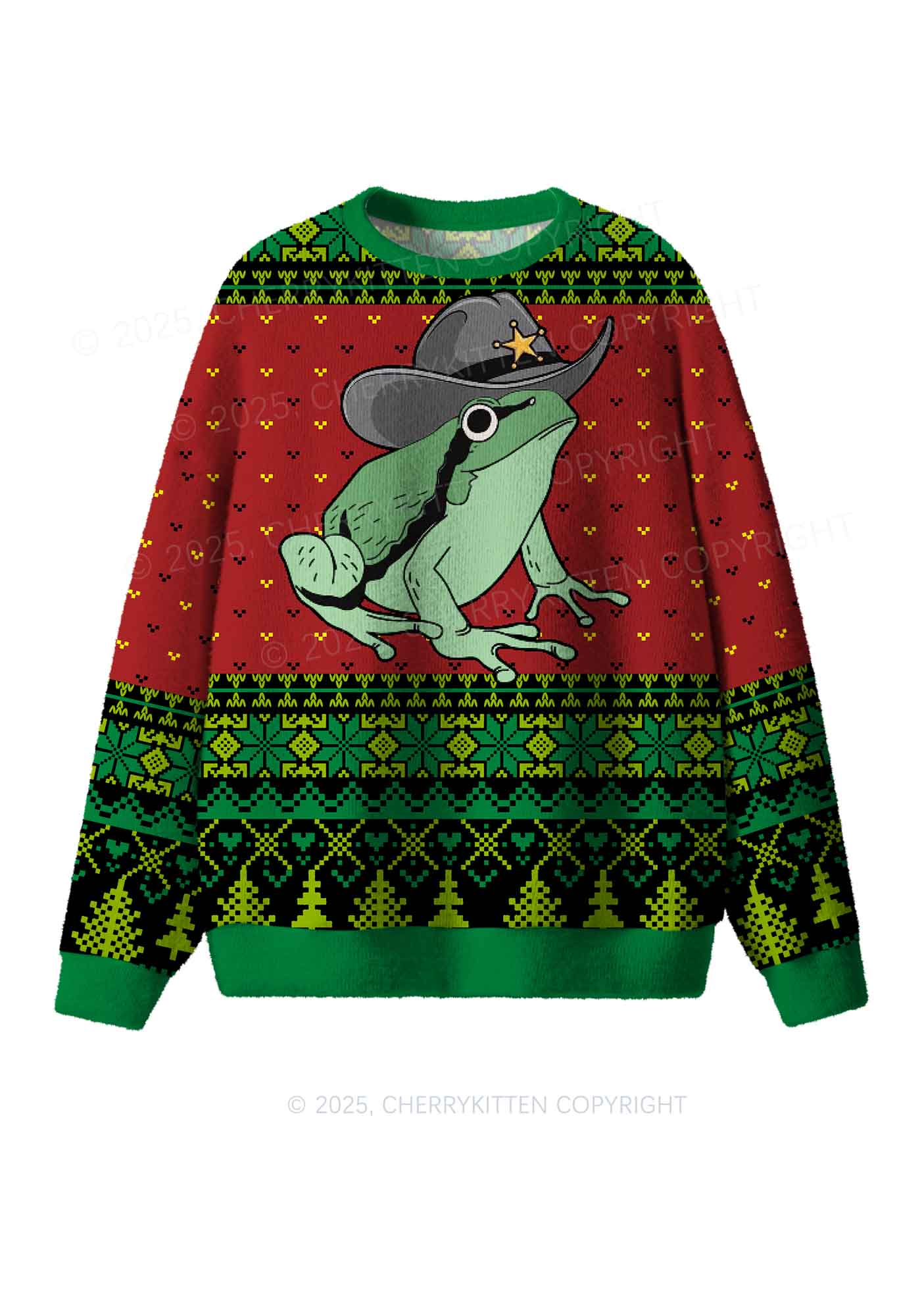 You've Yee'd Your Last Haw Partner Y2K Christmas Knit Sweatshirt Cherrykitten - Image 2