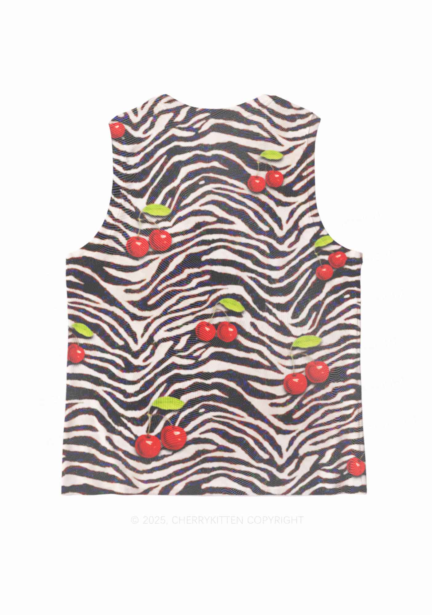Zebra Cherry Y2K Mesh Muscle Tank Cherrykitten - Image 4