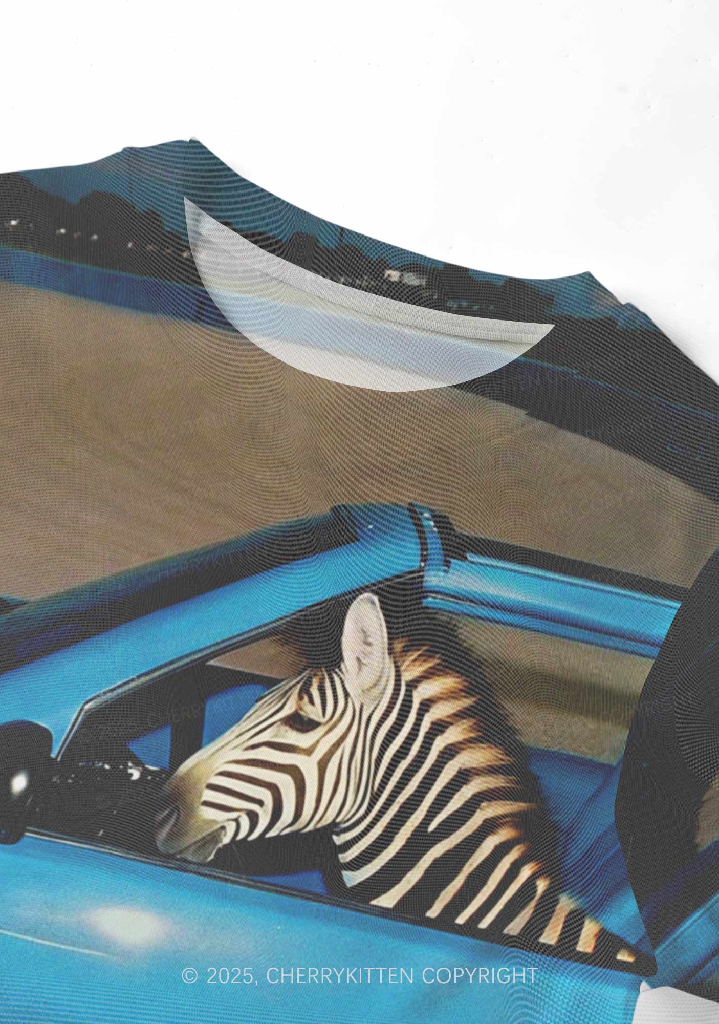 Zebra Driver Y2K Mesh Crop Top Cherrykitten - Image 3