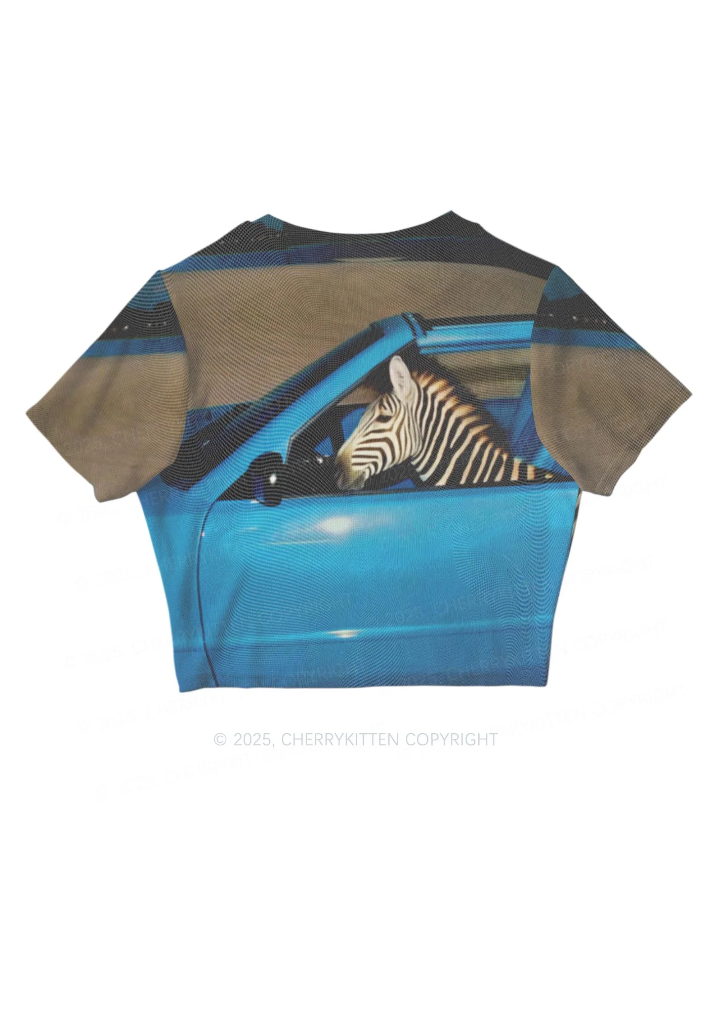 Zebra Driver Y2K Mesh Crop Top Cherrykitten - Image 5