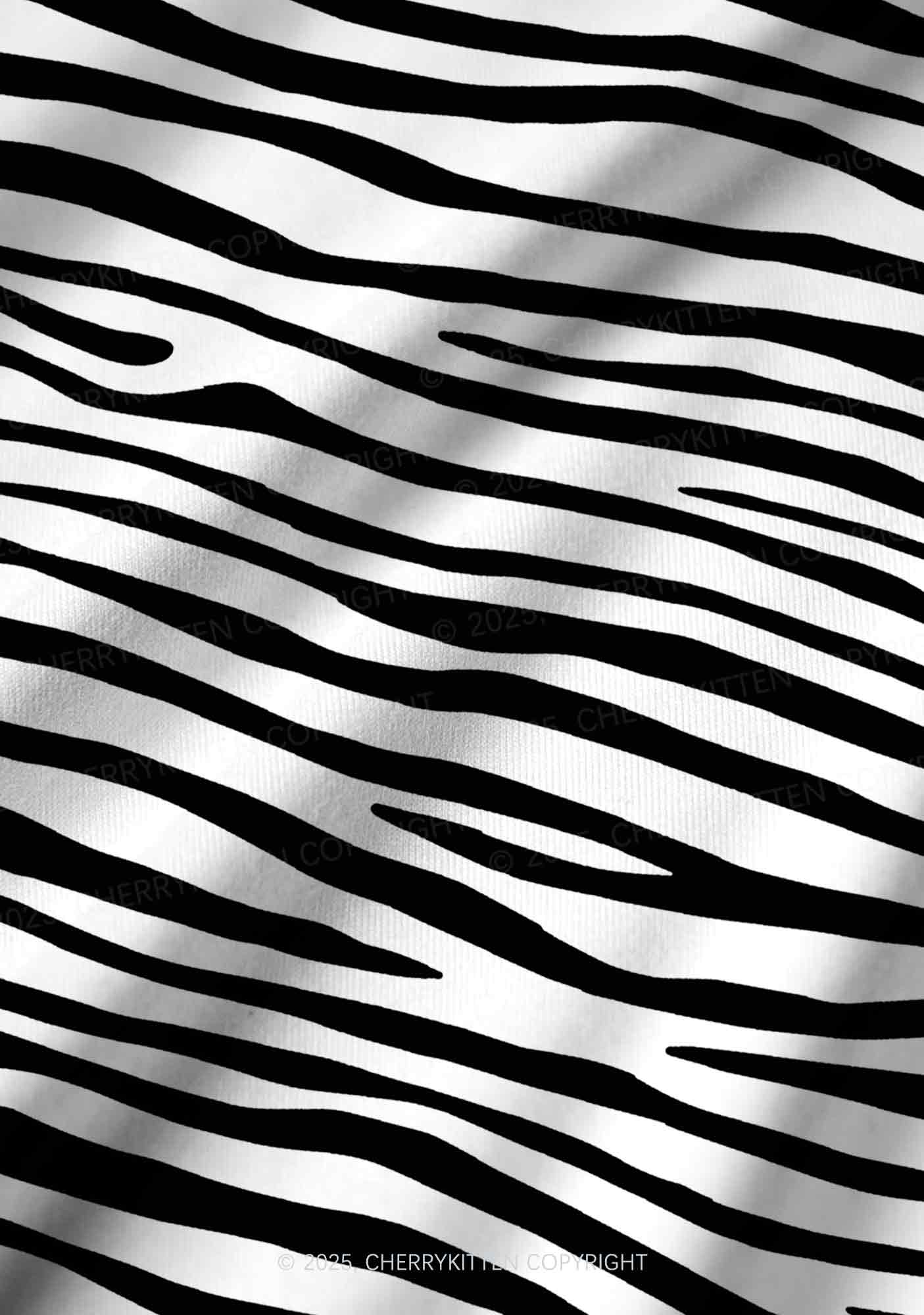 Zebra Pattern Y2K Print Long Sleeve Pajama Set Cherrykitten - Image 4
