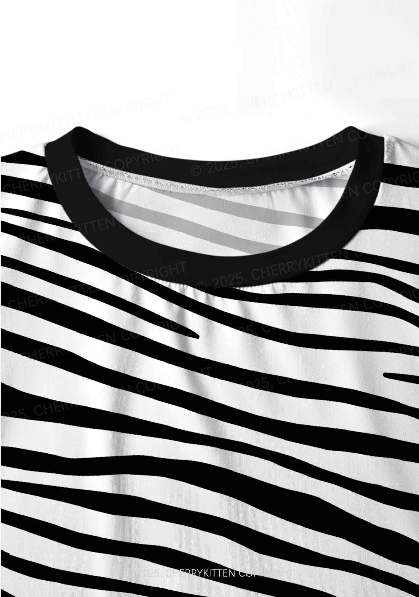 Zebra Pattern Y2K Print Long Sleeve Pajama Set Cherrykitten - Image 6