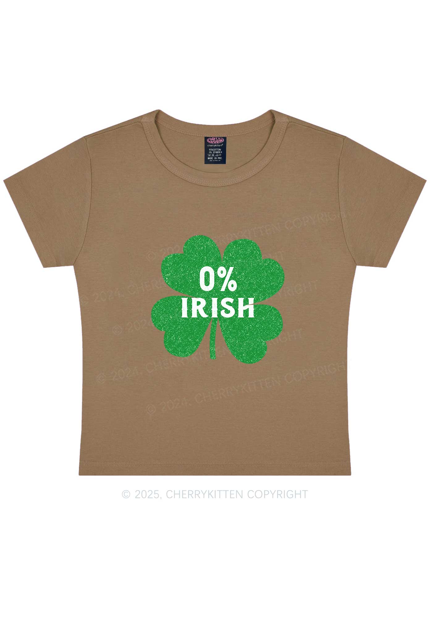 Zero Percent Irish St Patricks Y2K Baby Tee Cherrykitten - Image 11