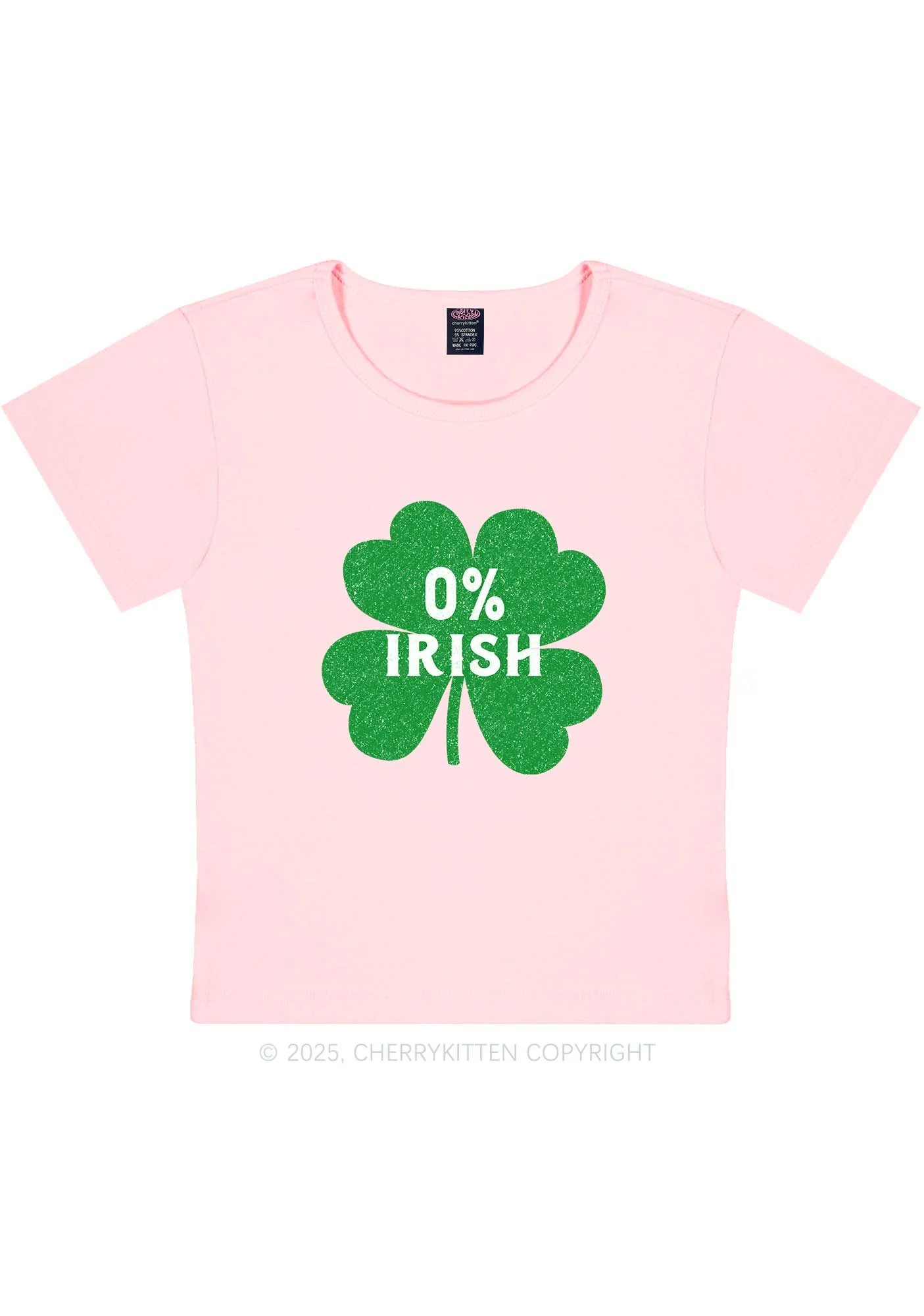 Zero Percent Irish St Patricks Y2K Baby Tee Cherrykitten - Image 9
