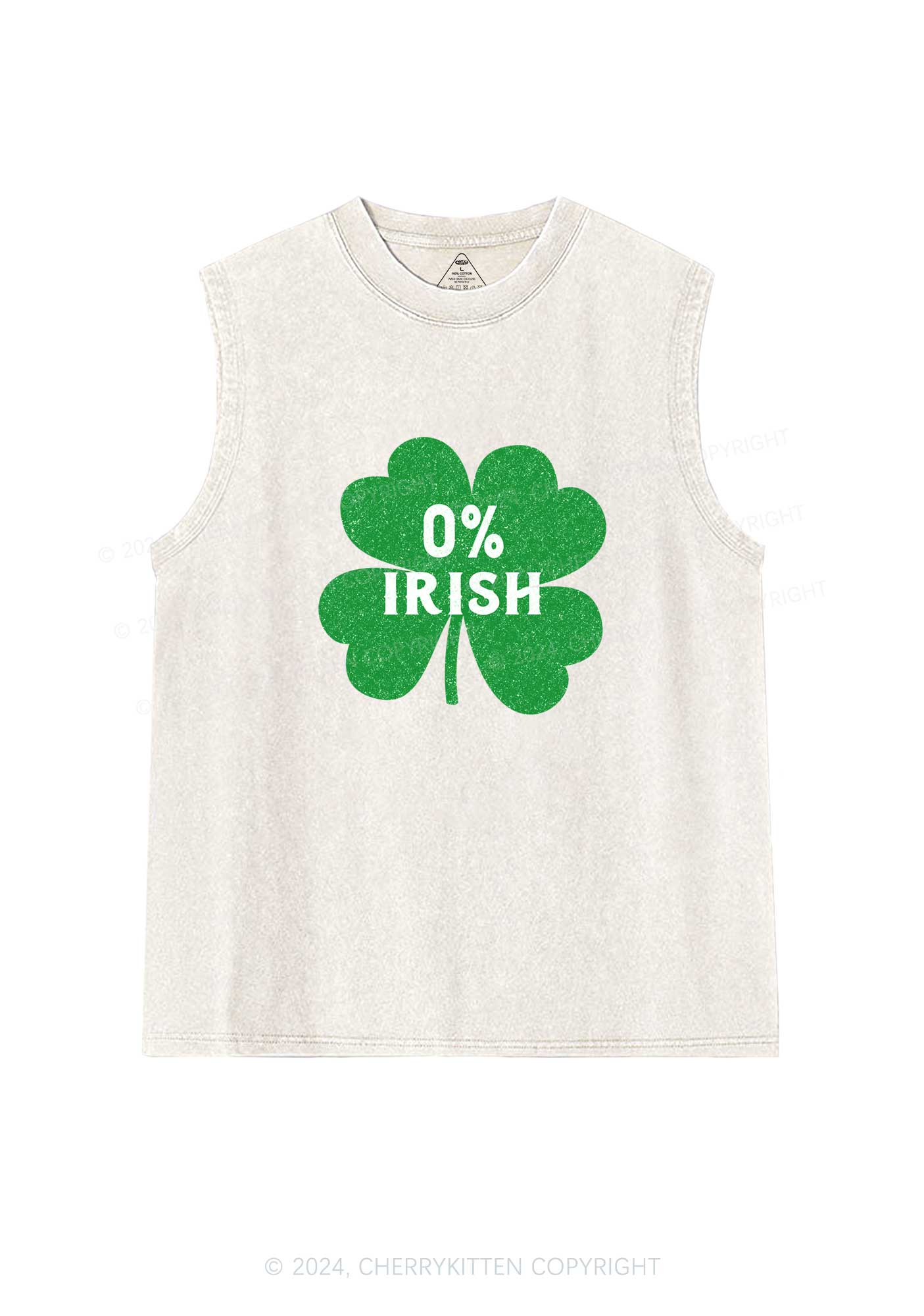 Zero Percent Irish St Patricks Y2K Washed Tank Cherrykitten - Image 3