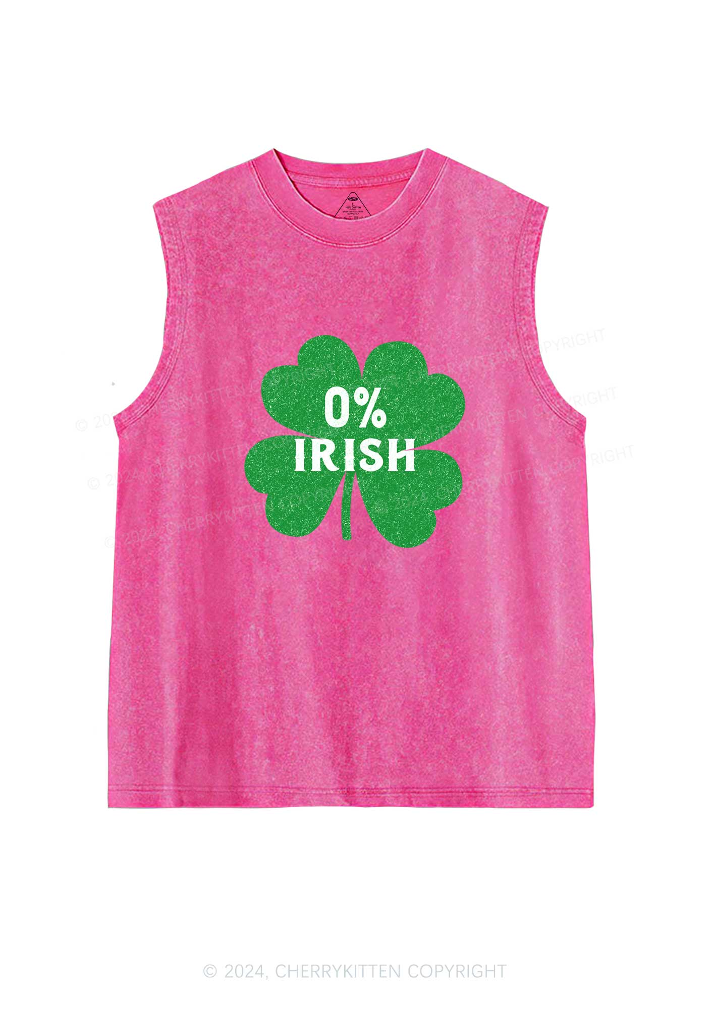 Zero Percent Irish St Patricks Y2K Washed Tank Cherrykitten - Image 4