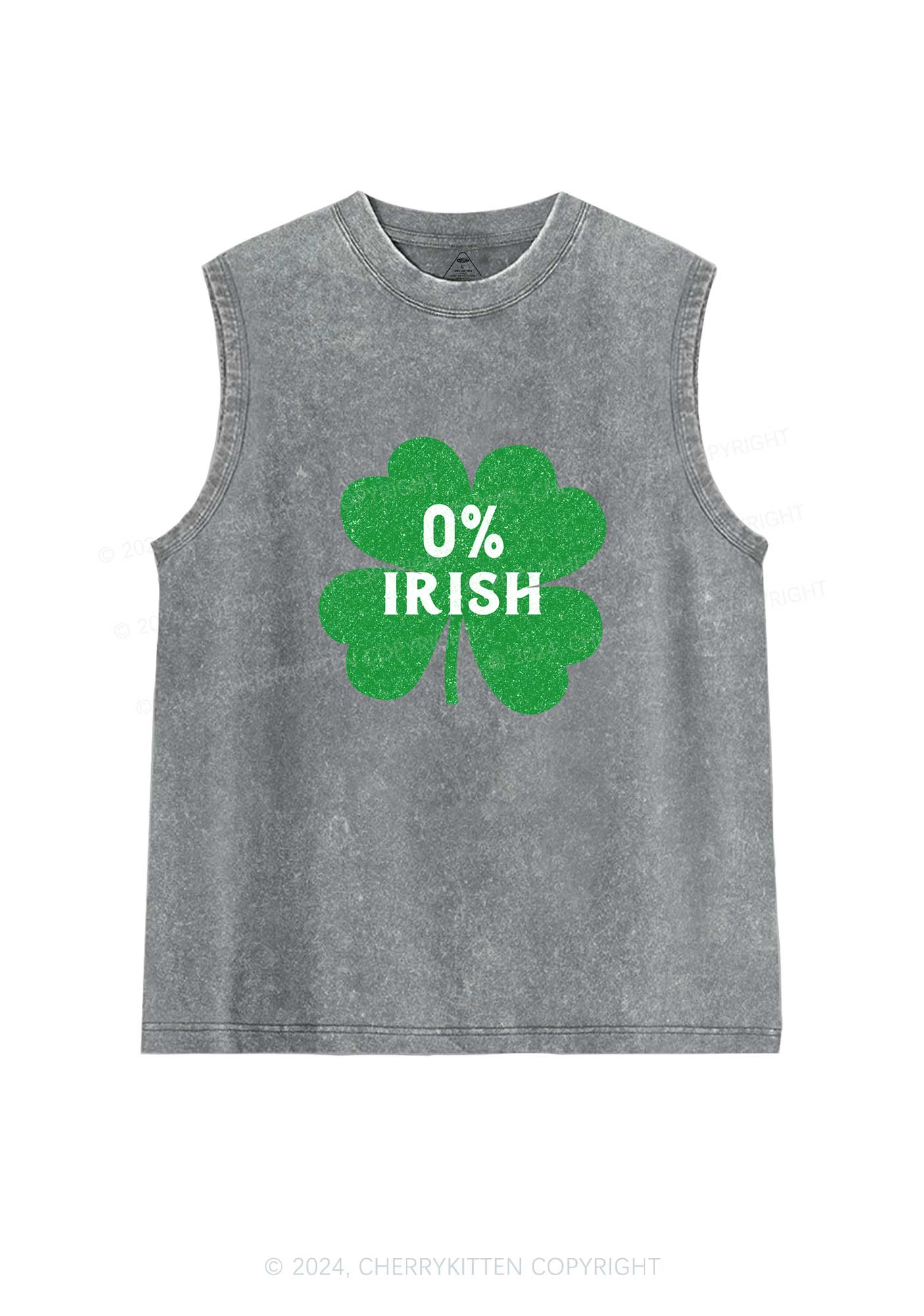 Zero Percent Irish St Patricks Y2K Washed Tank Cherrykitten - Image 5