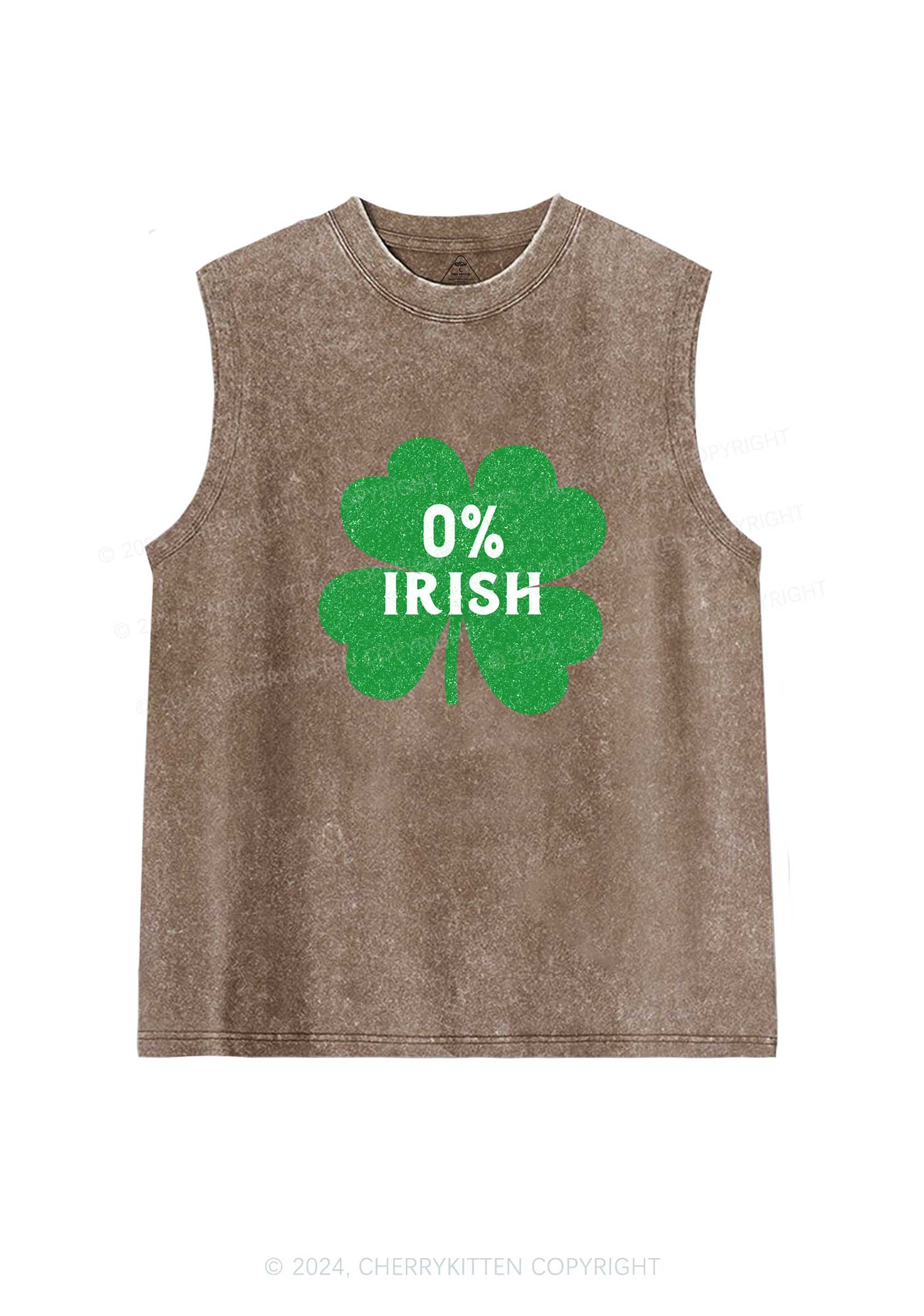 Zero Percent Irish St Patricks Y2K Washed Tank Cherrykitten - Image 6