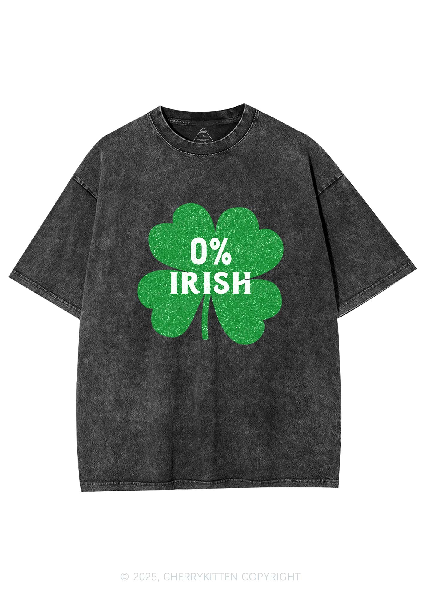 Zero Percent Irish St Patricks Y2K Washed Tee Cherrykitten - Image 4