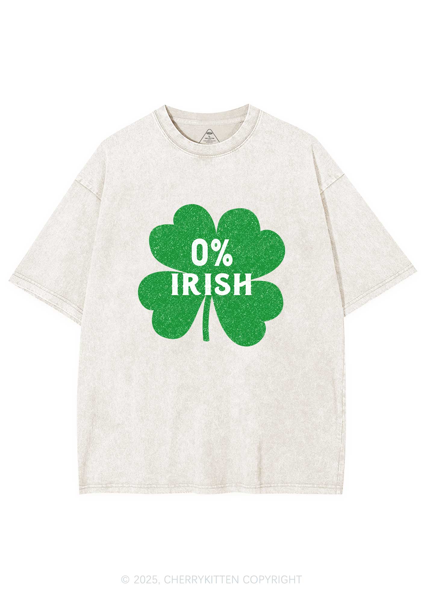 Zero Percent Irish St Patricks Y2K Washed Tee Cherrykitten - Image 5