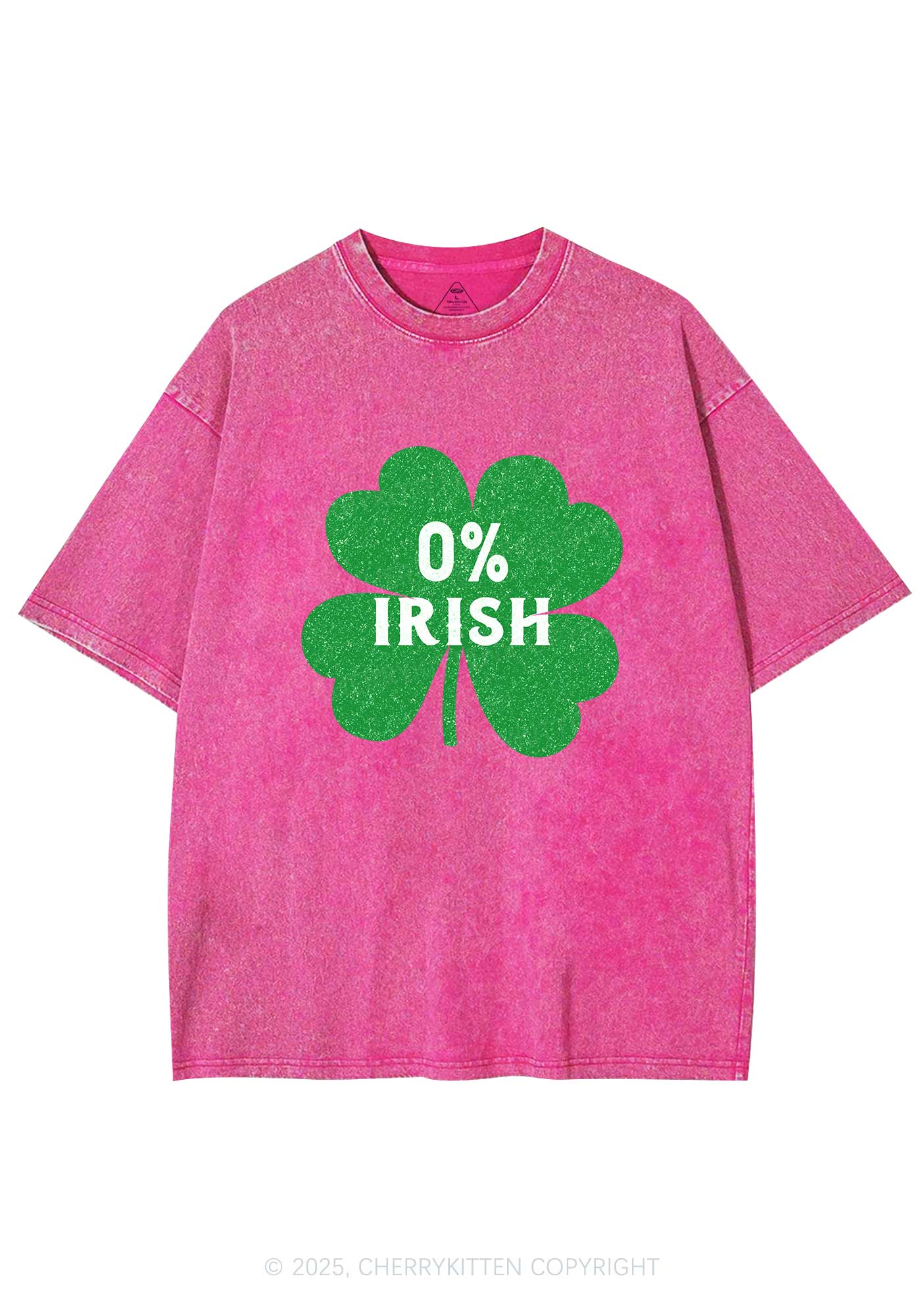 Zero Percent Irish St Patricks Y2K Washed Tee Cherrykitten - Image 6