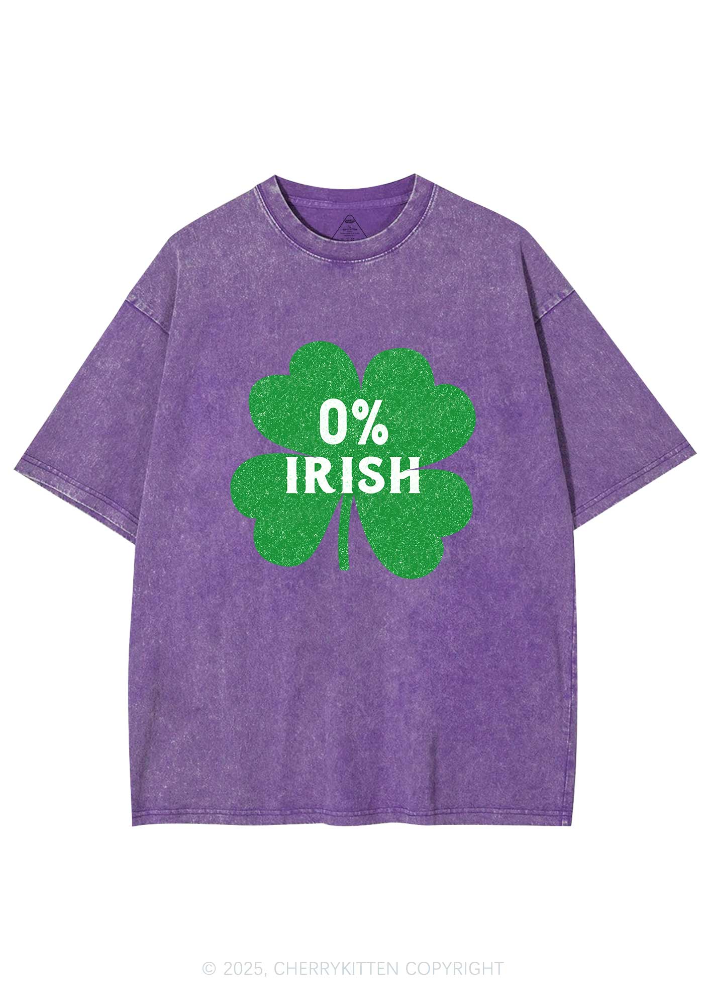 Zero Percent Irish St Patricks Y2K Washed Tee Cherrykitten - Image 7