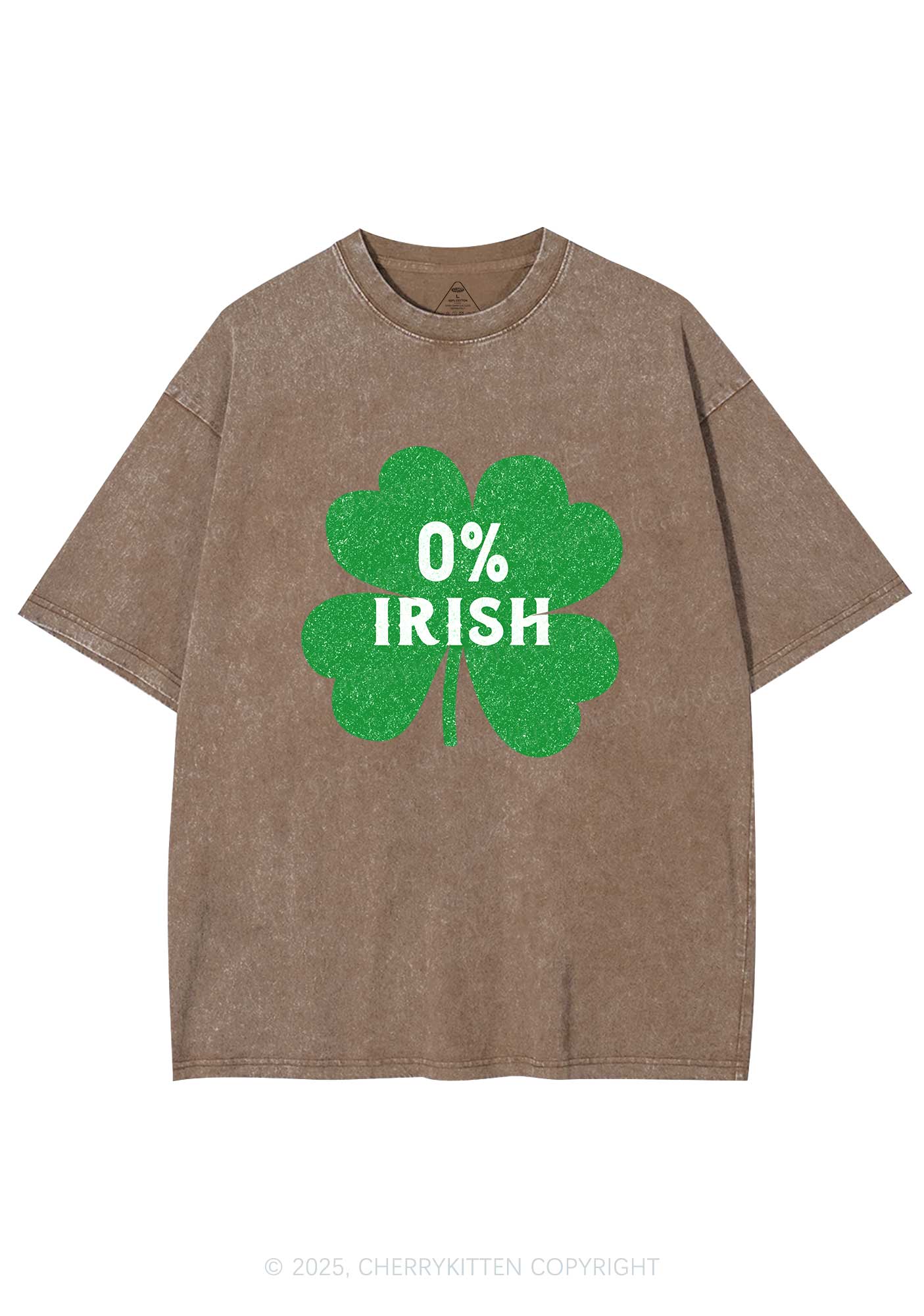 Zero Percent Irish St Patricks Y2K Washed Tee Cherrykitten - Image 8