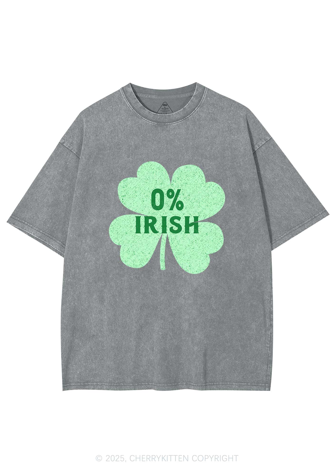Zero Percent Irish St Patricks Y2K Washed Tee Cherrykitten - Image 9